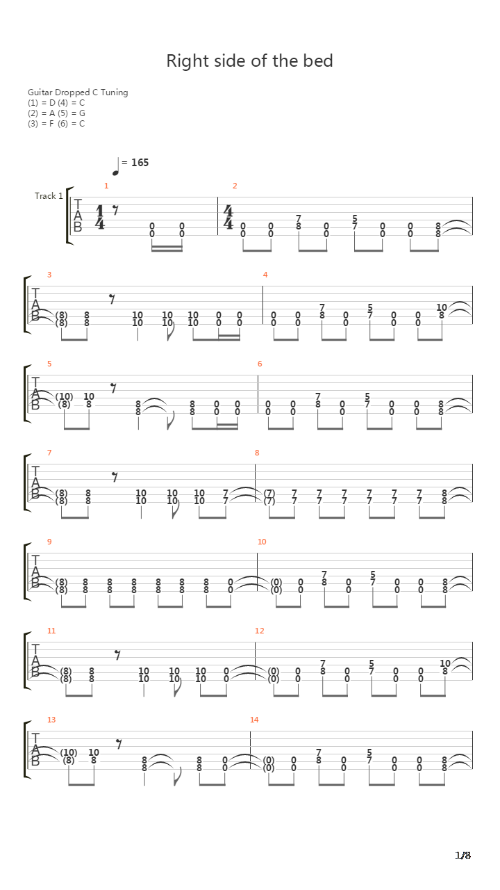 Right Side Of The Bed吉他谱