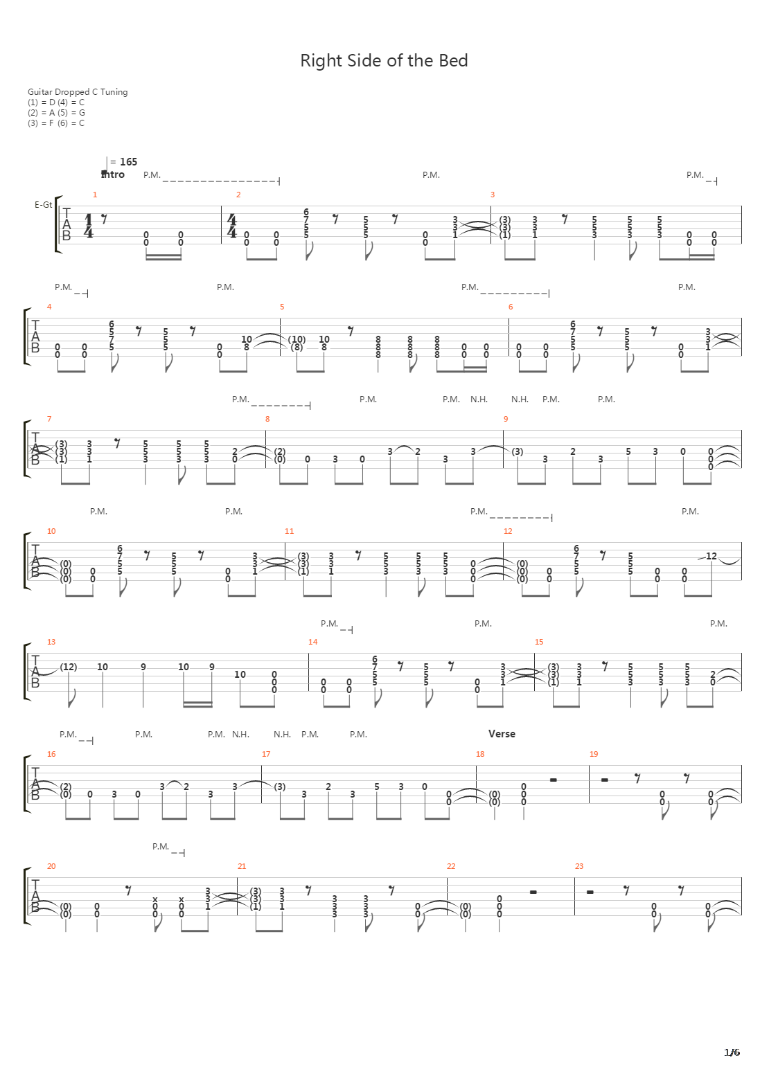 Right Side Of The Bed吉他谱