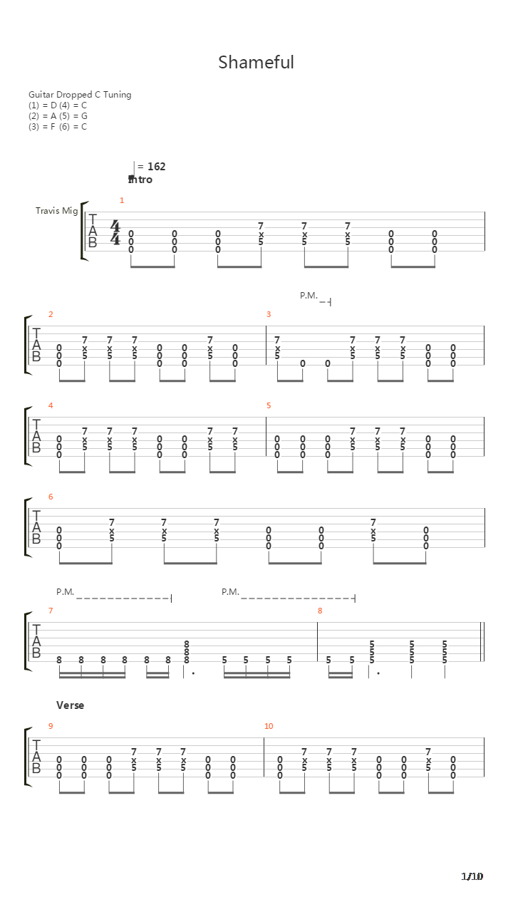 Shameful吉他谱