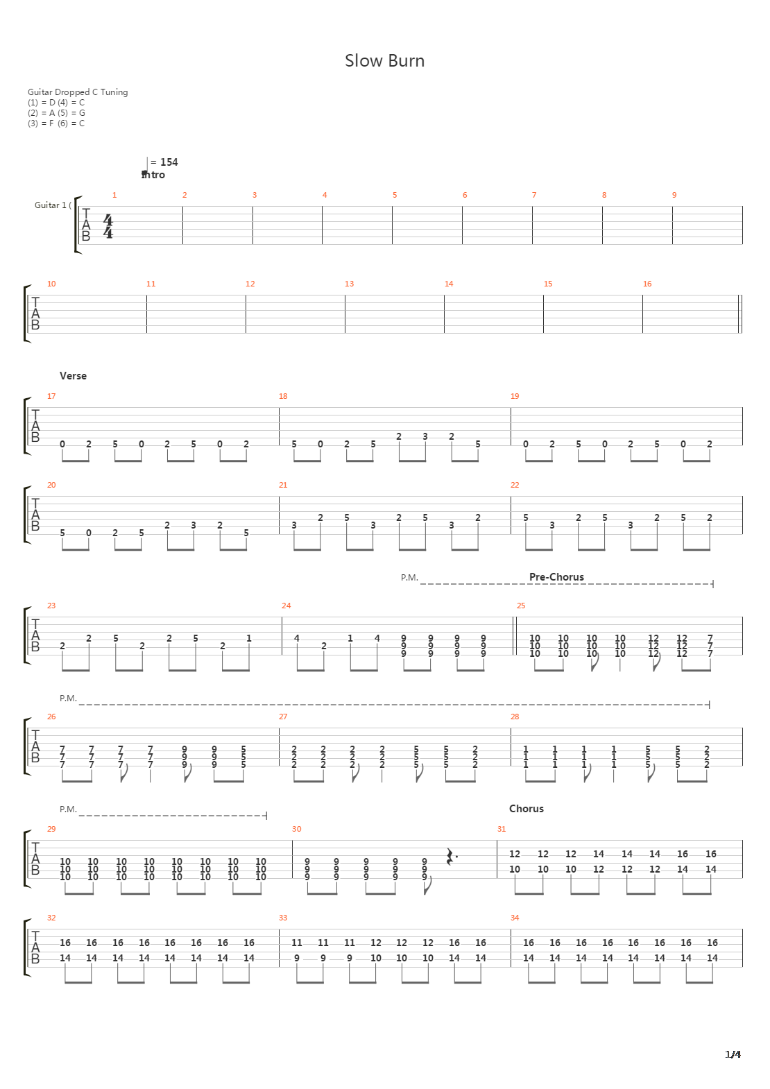 Slow Burn吉他谱
