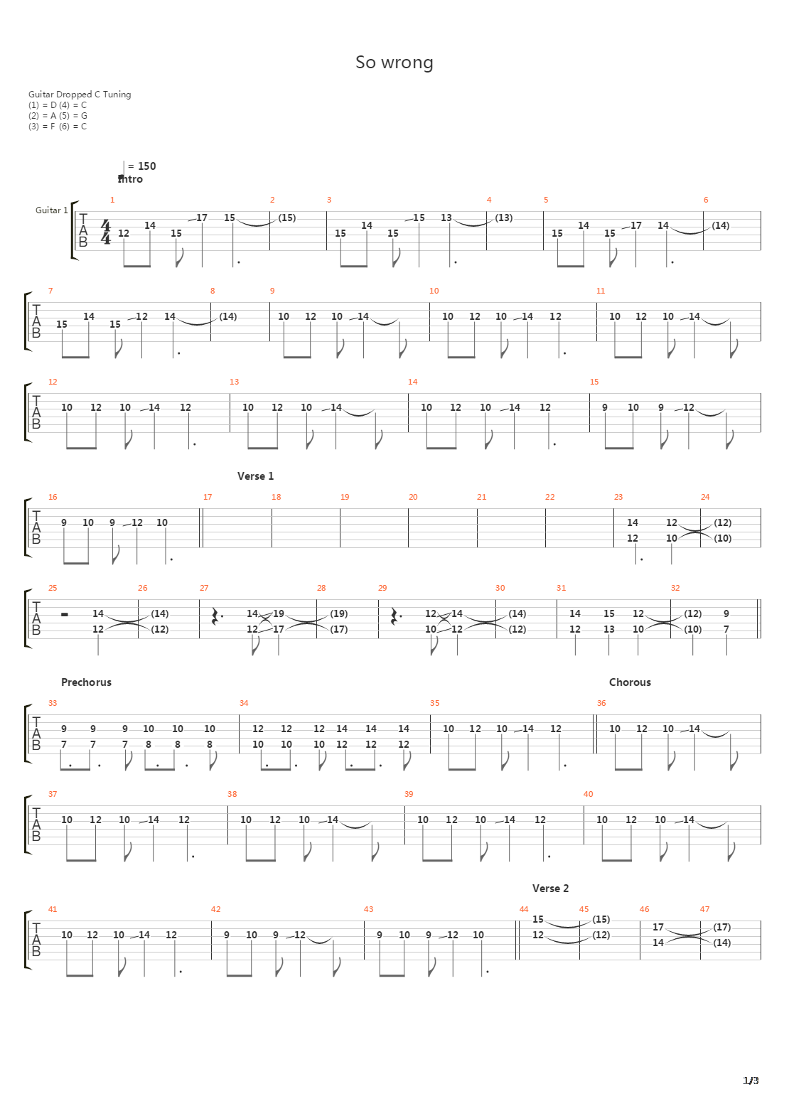 So Wrong吉他谱