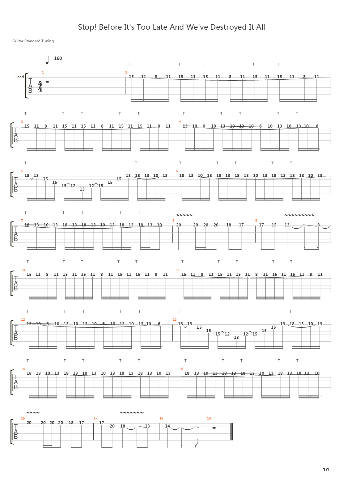 Stop Before Its Too Late And Weve Destroyed It All吉他谱