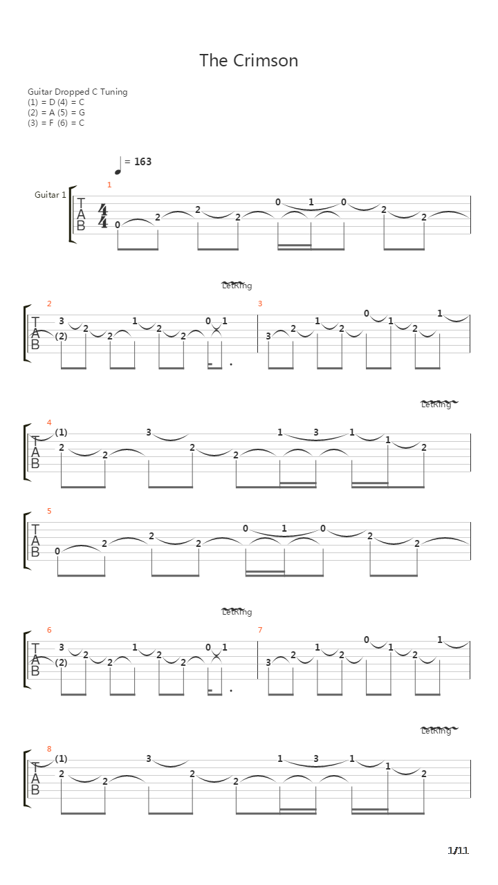 The Crimson吉他谱