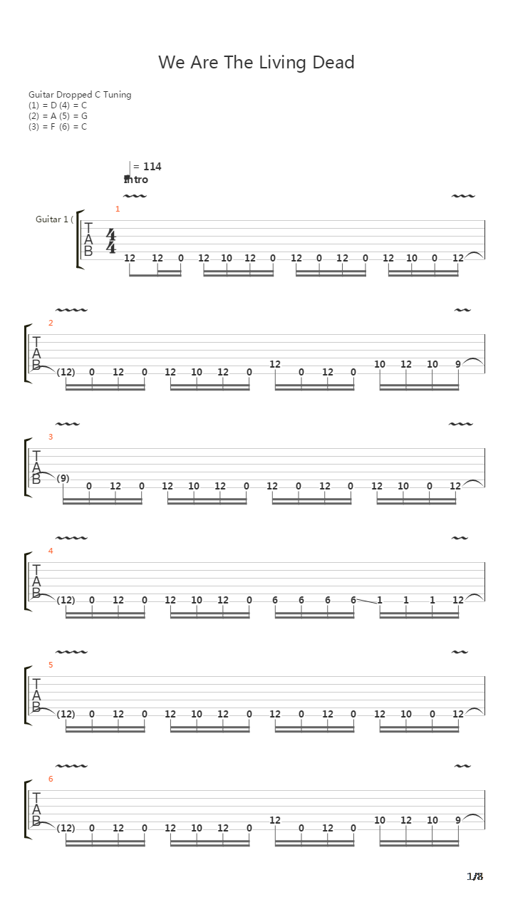 We Are The Living Dead吉他谱