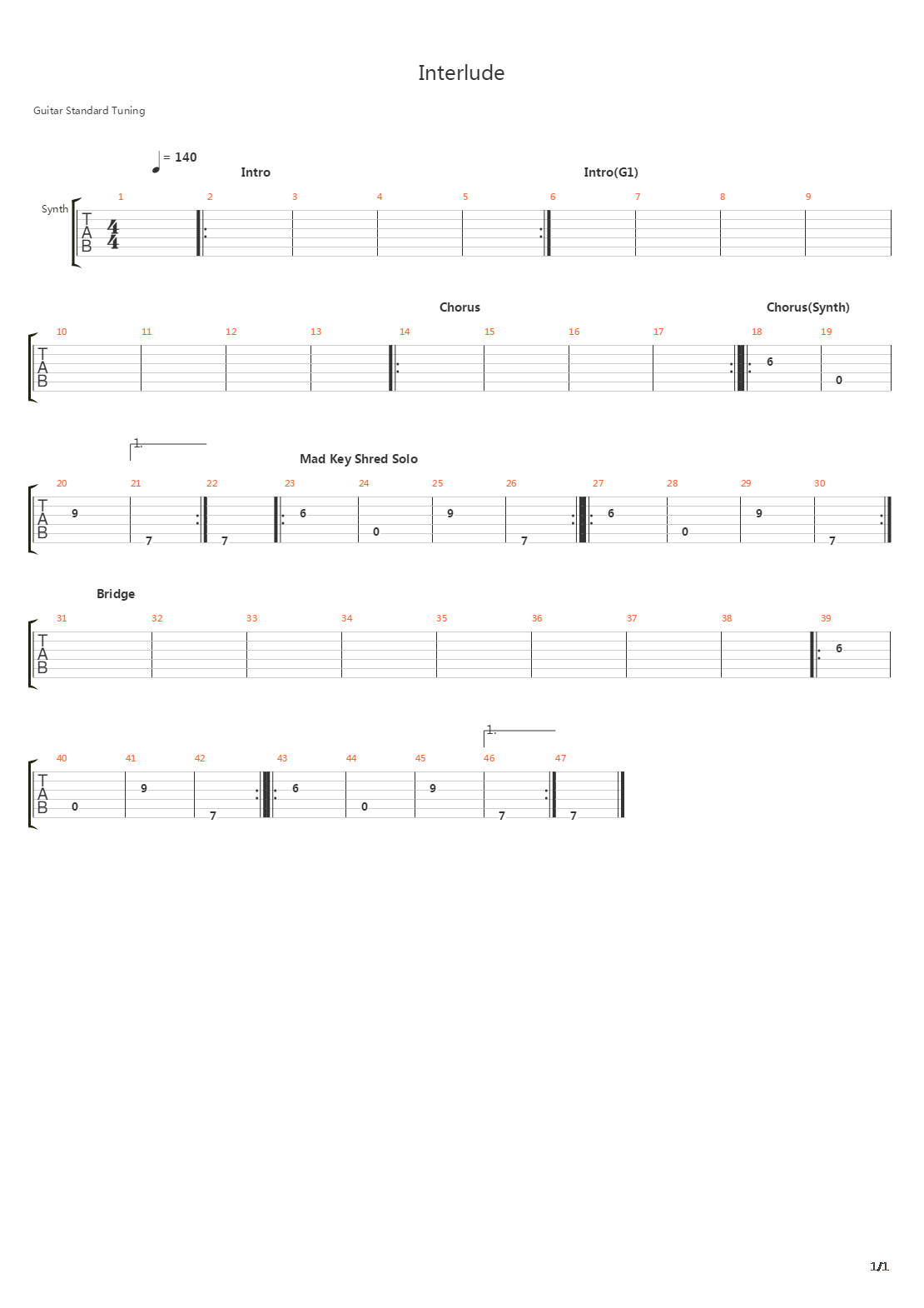 Interlude吉他谱