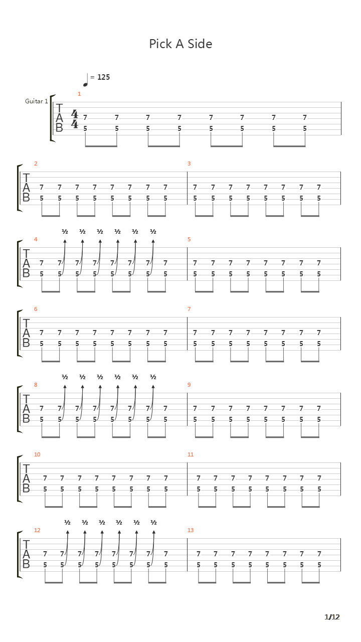 Pick A Side吉他谱
