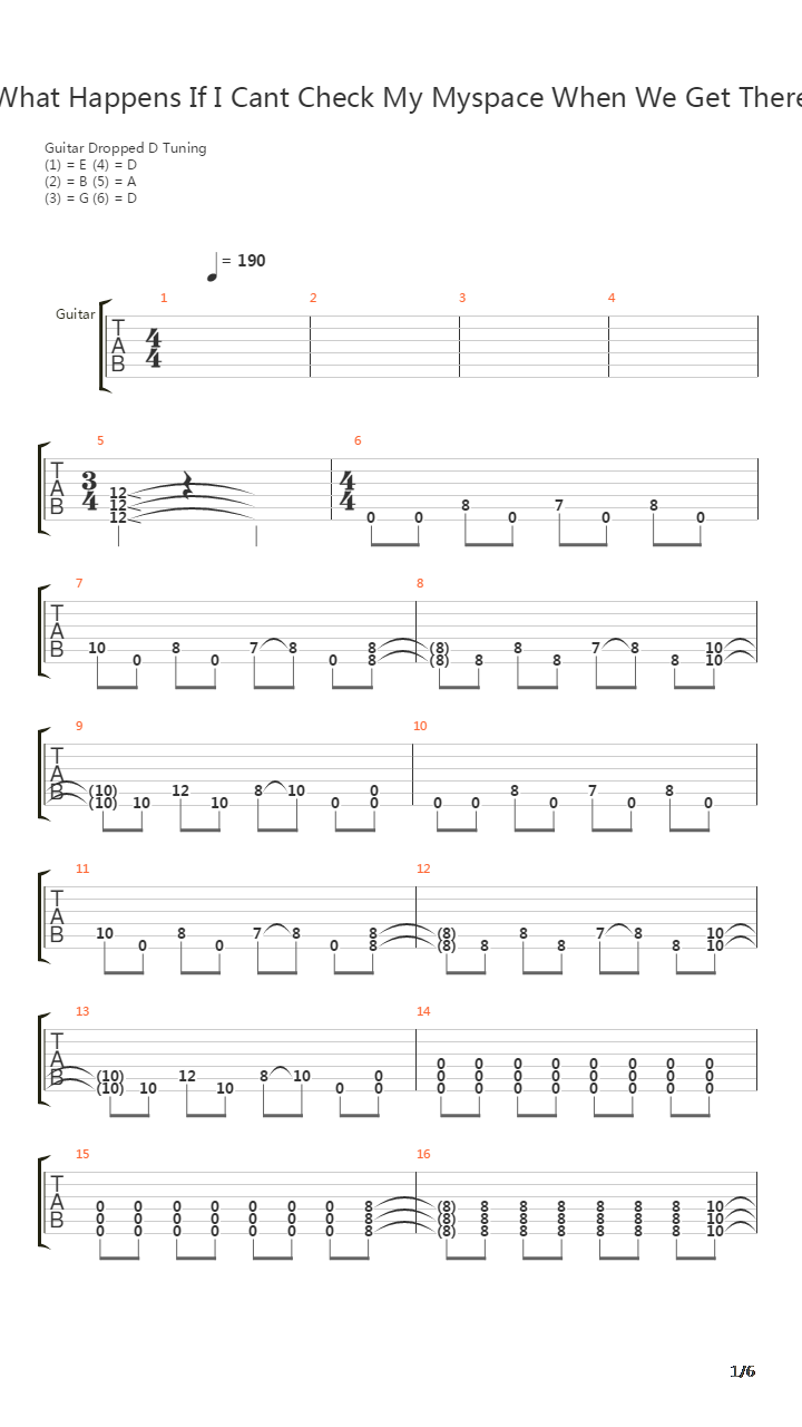 What Happend If I Cant Check My Myspace When We Get There吉他谱