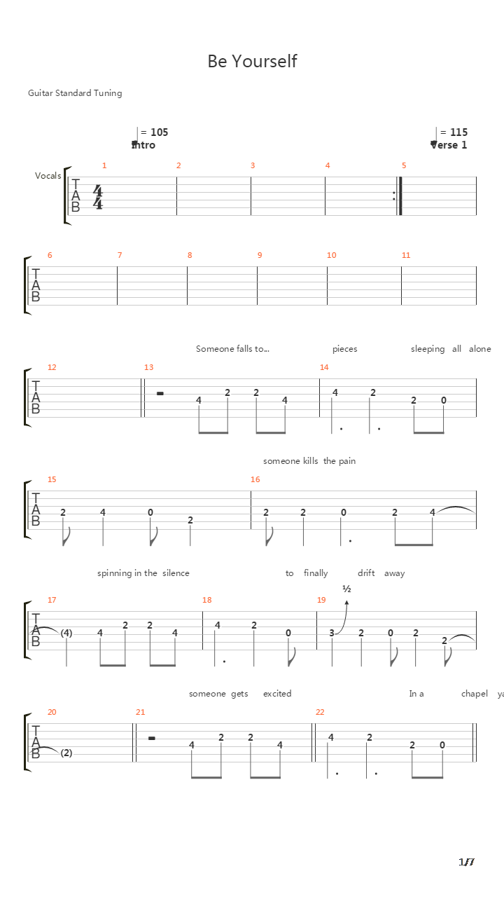 Be Yourself吉他谱