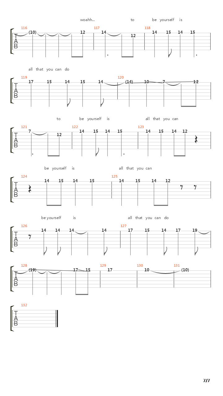 Be Yourself吉他谱