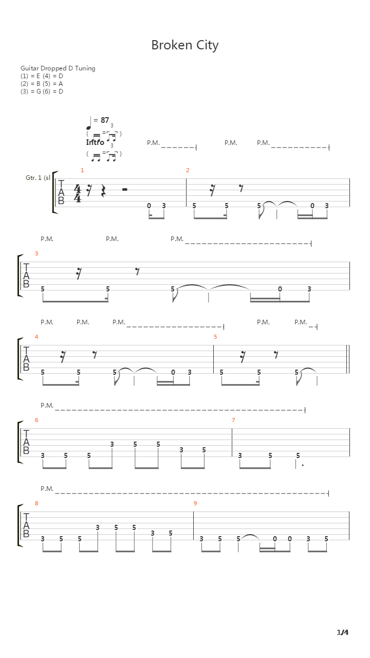 Broken City吉他谱