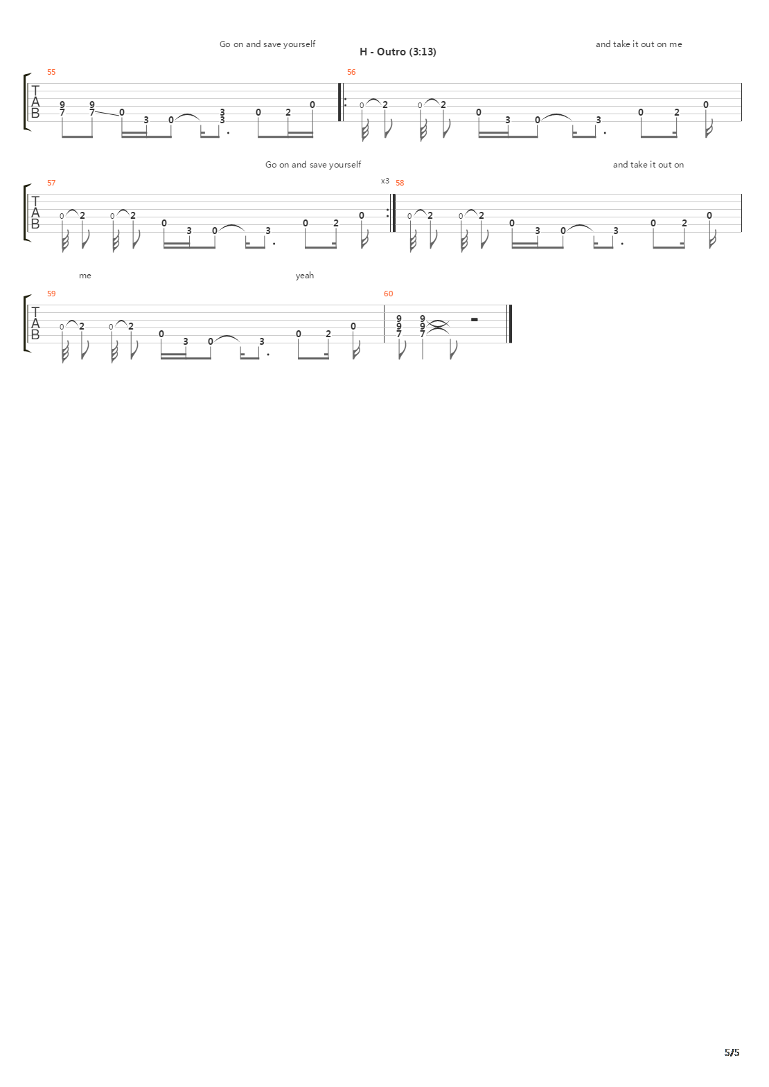 Cochise吉他谱