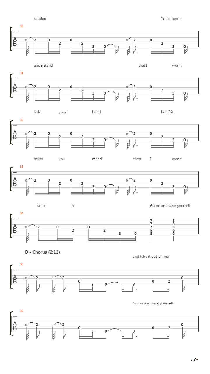 Cochise吉他谱