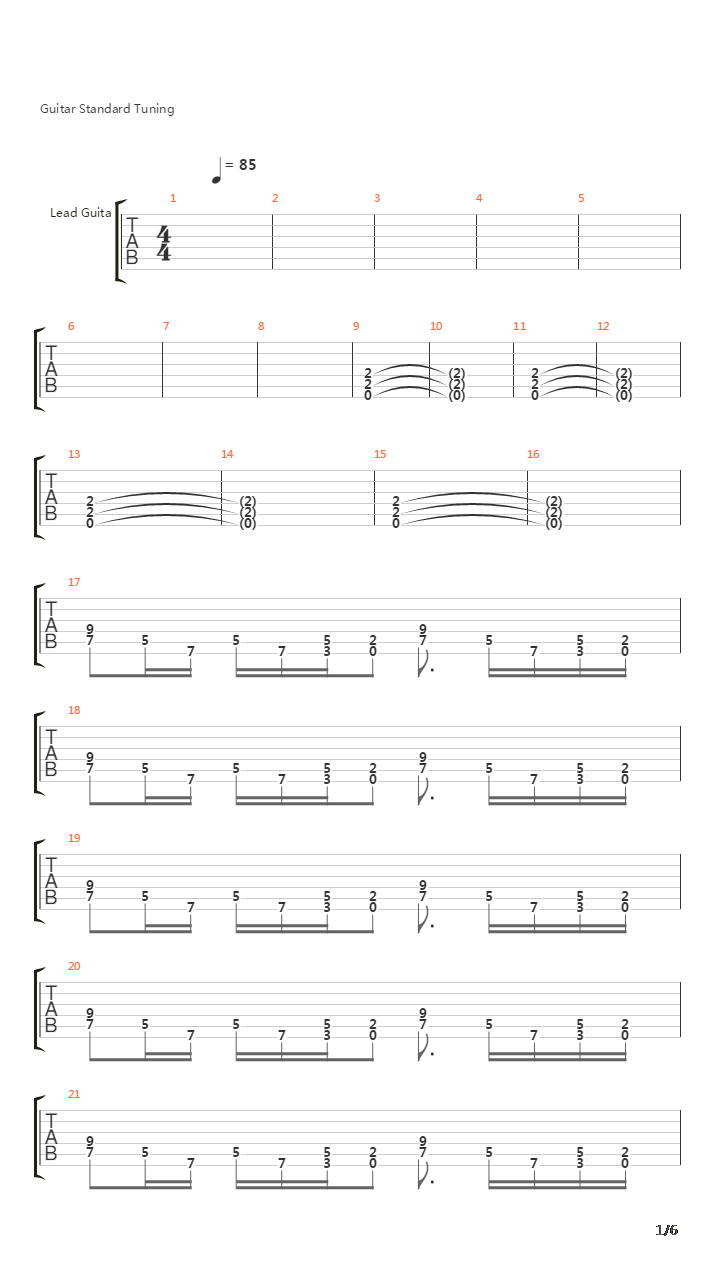 Cochise吉他谱