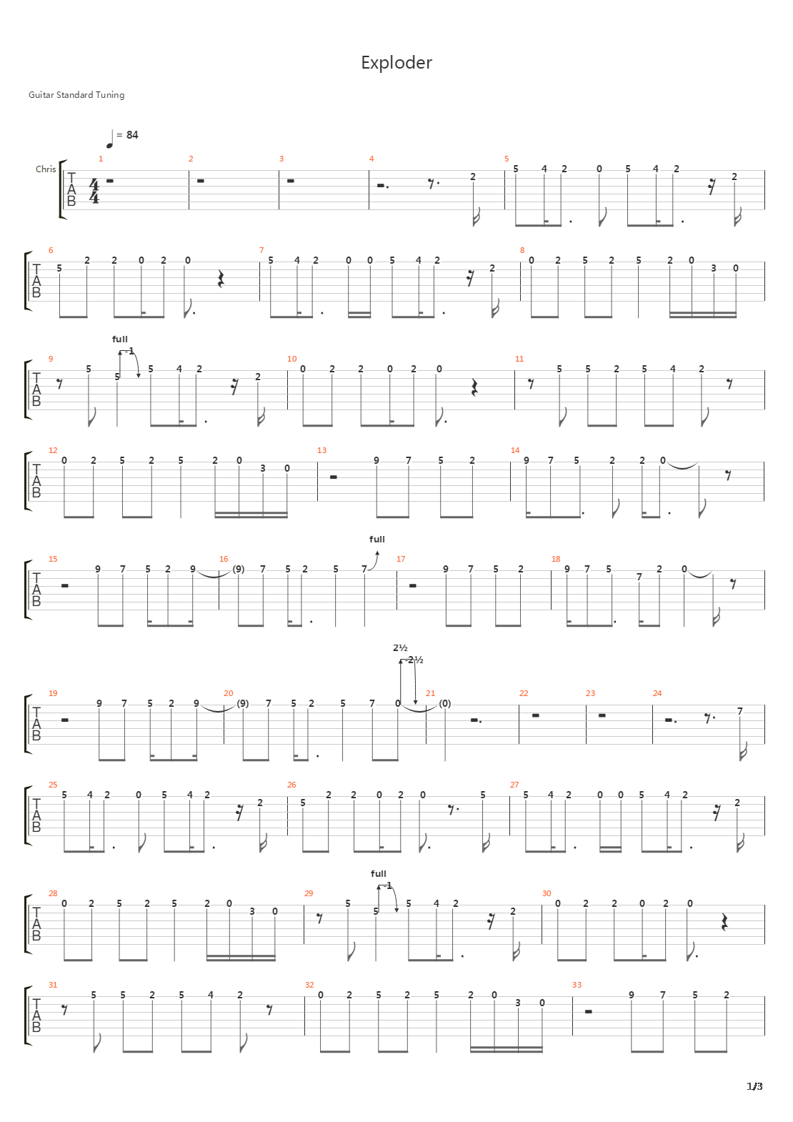 Exploder吉他谱