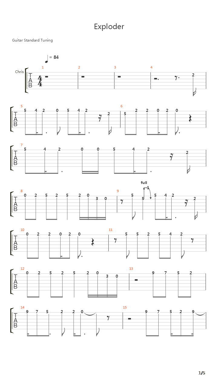 Exploder吉他谱
