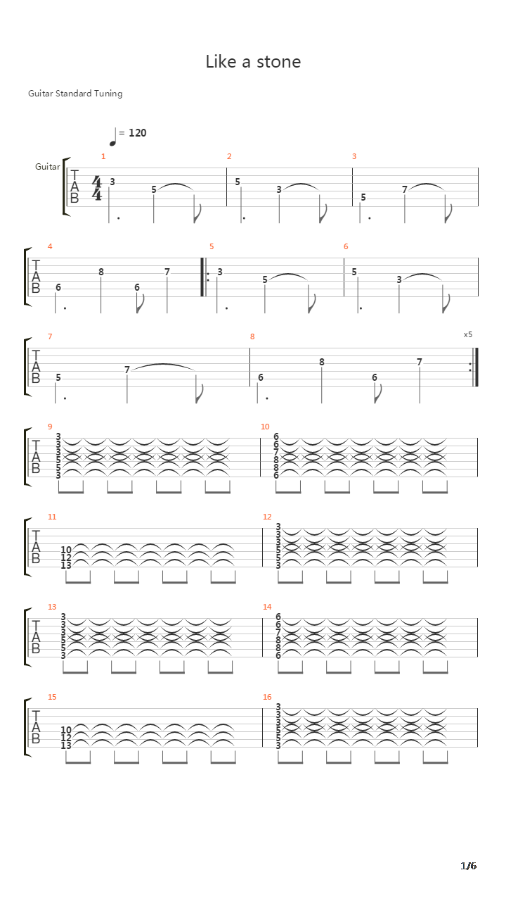Like A Stone吉他谱