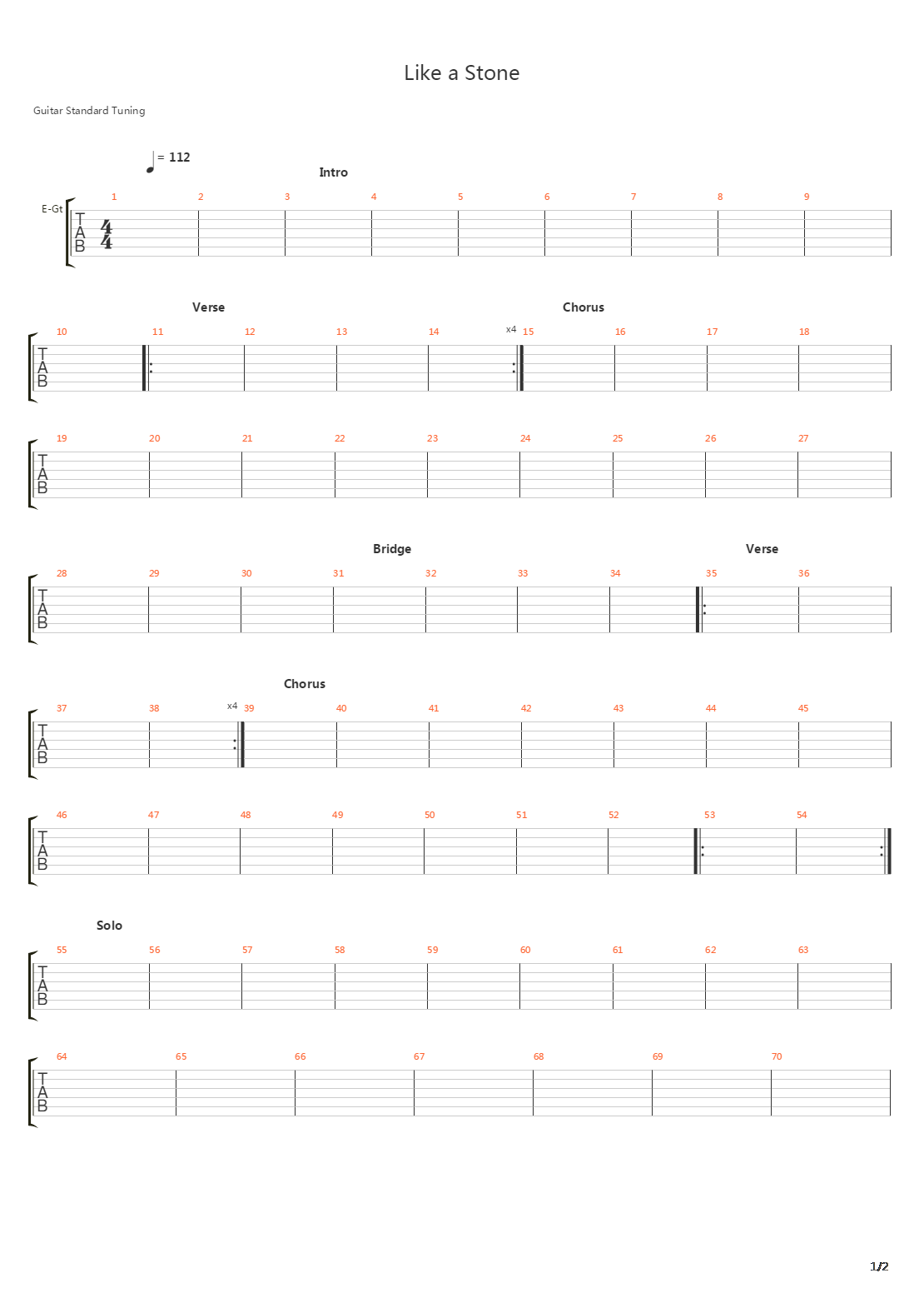 Like A Stone吉他谱