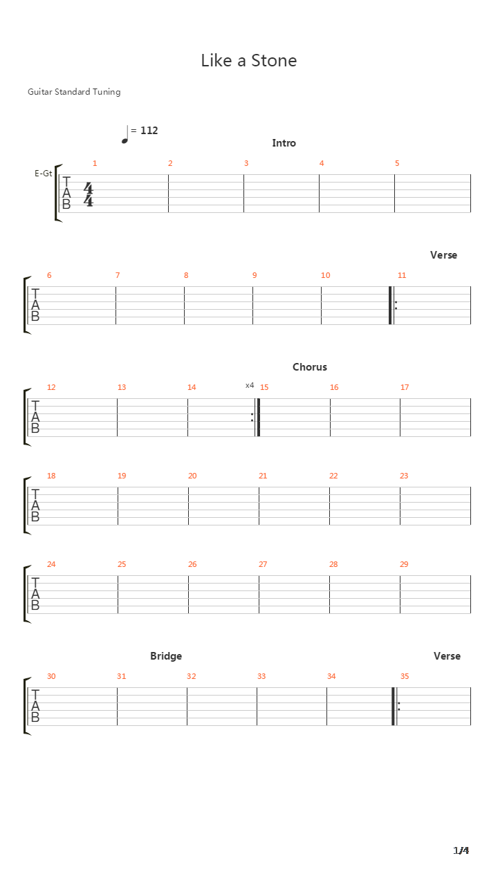Like A Stone吉他谱