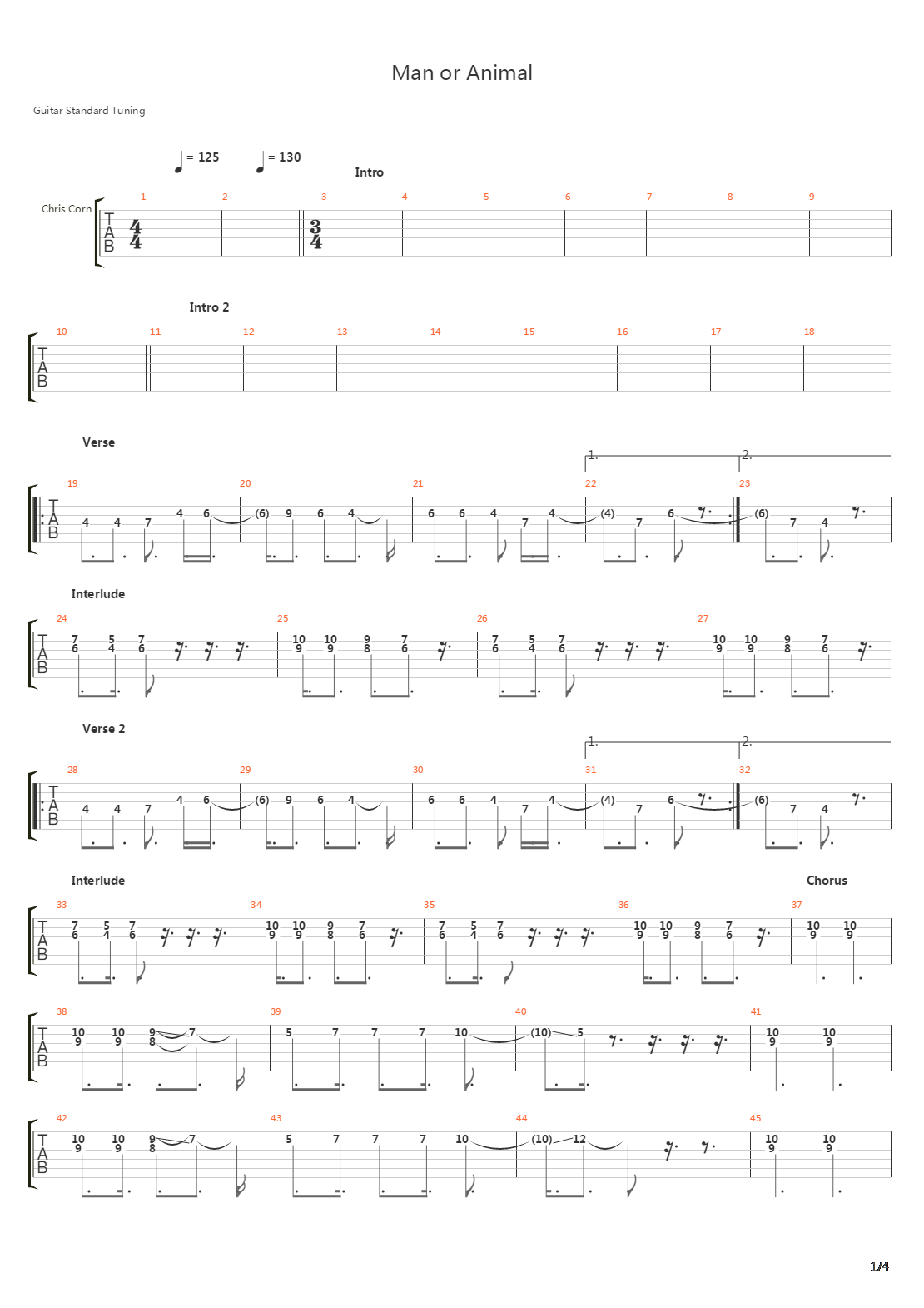 Man Or Animal吉他谱