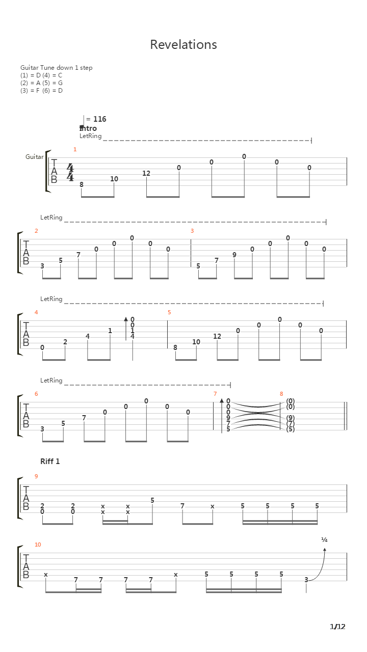 Revelations吉他谱