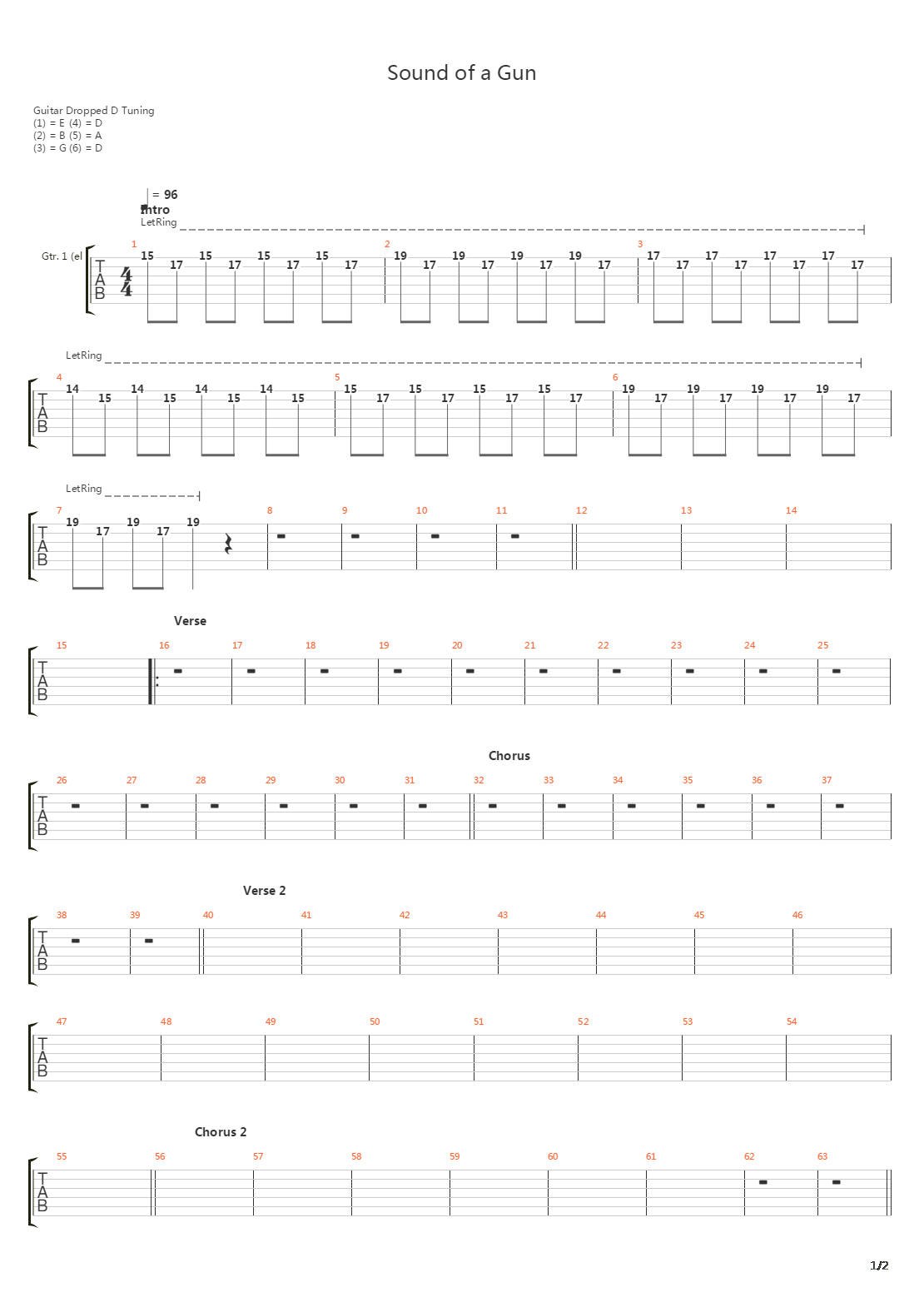 Sound Of A Gun吉他谱