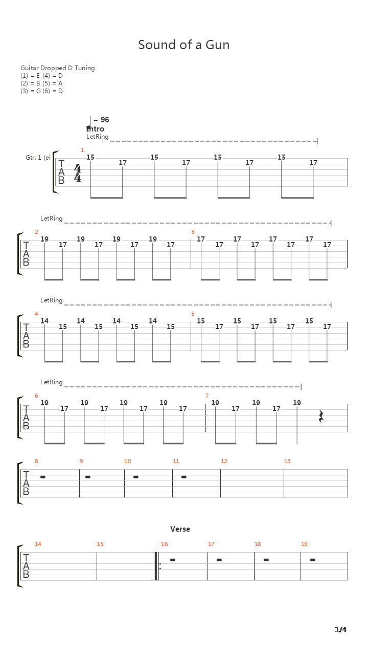 Sound Of A Gun吉他谱