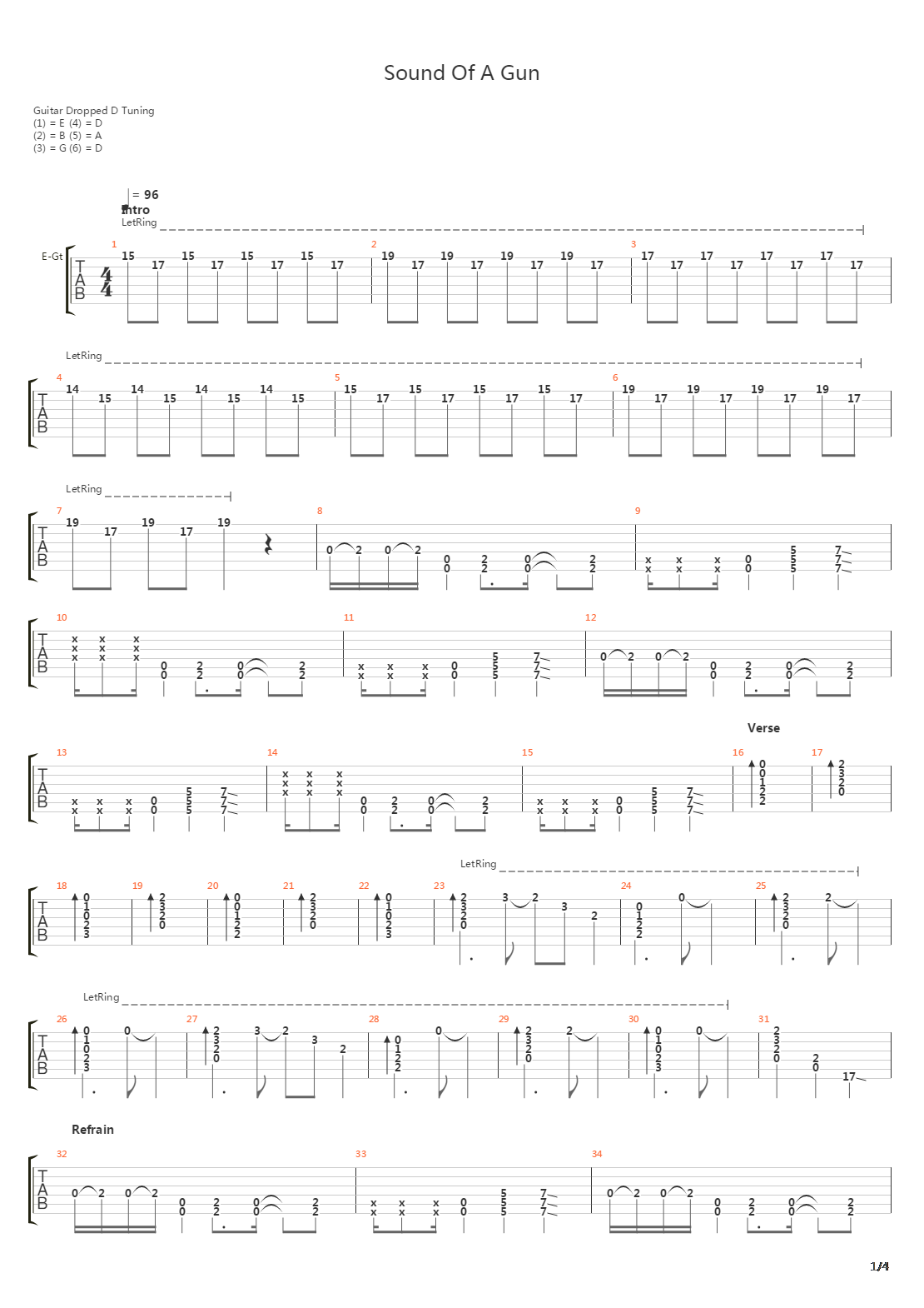 Sound Of A Gun吉他谱