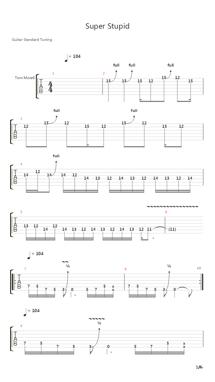 Super Stupid吉他谱