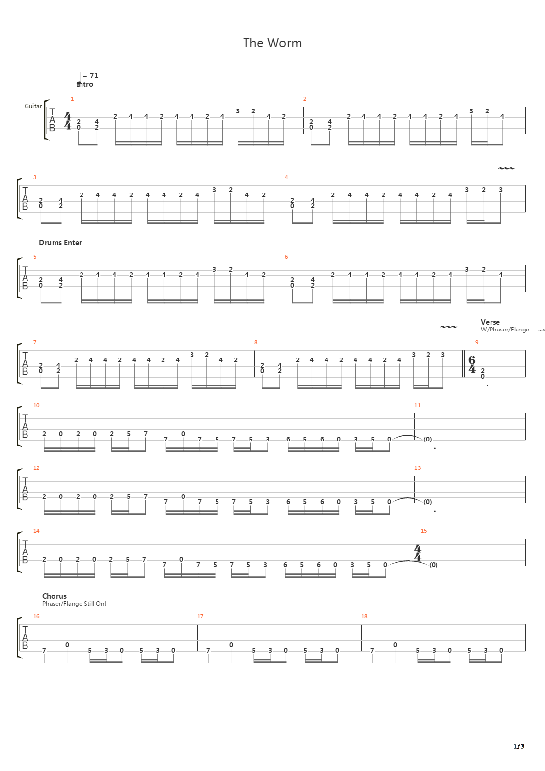 The Worm吉他谱