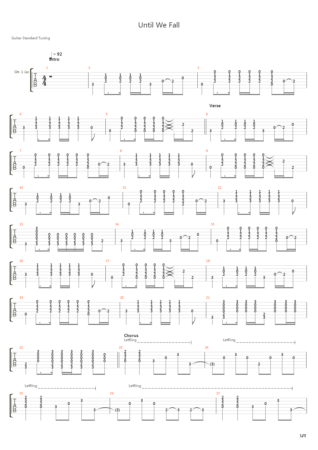 Until We Fall吉他谱