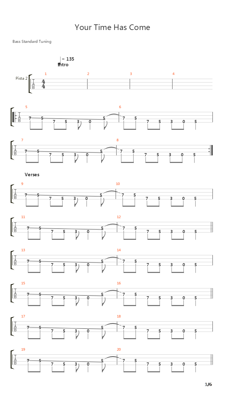 Your Time Has Come吉他谱