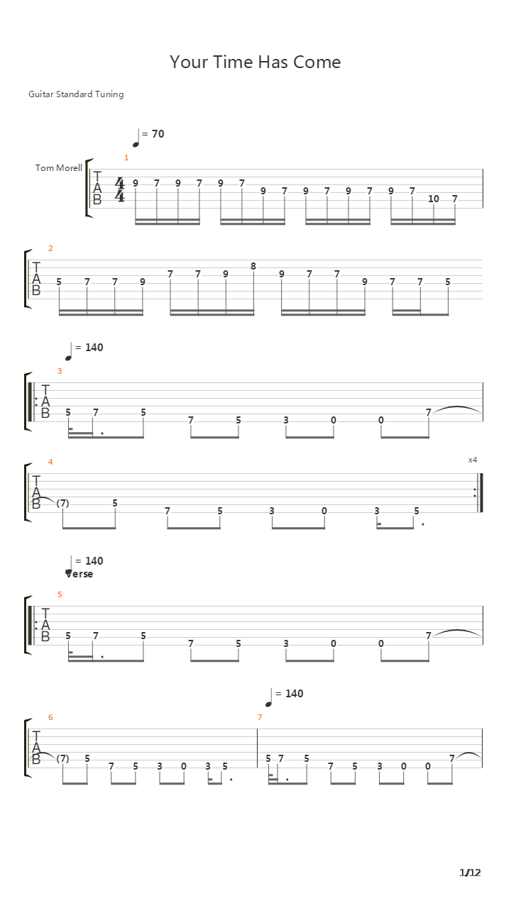 Your Time Has Come吉他谱