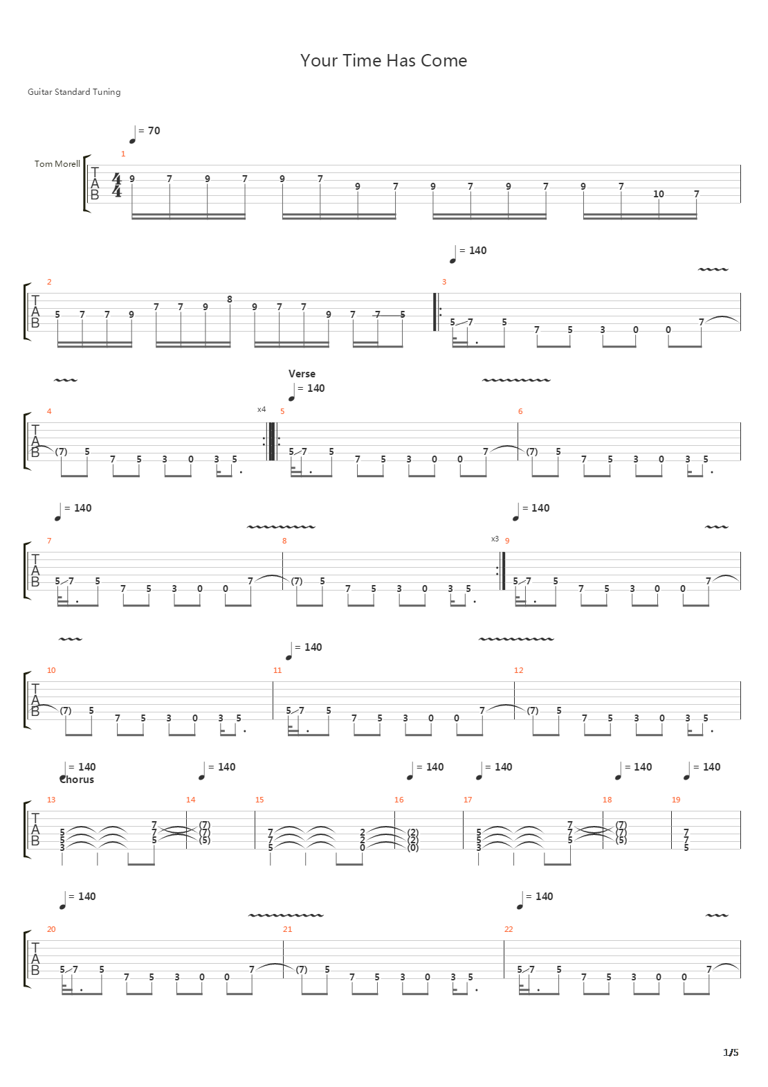 Your Time Has Come吉他谱
