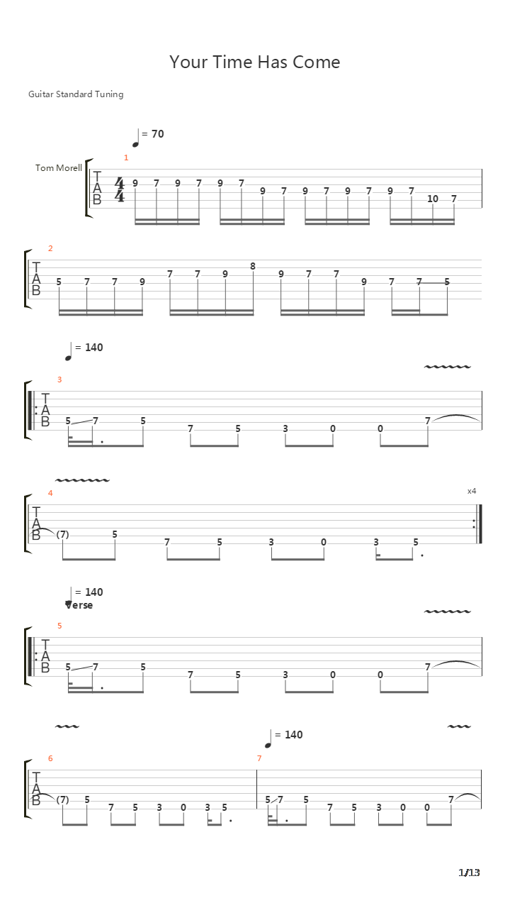Your Time Has Come吉他谱