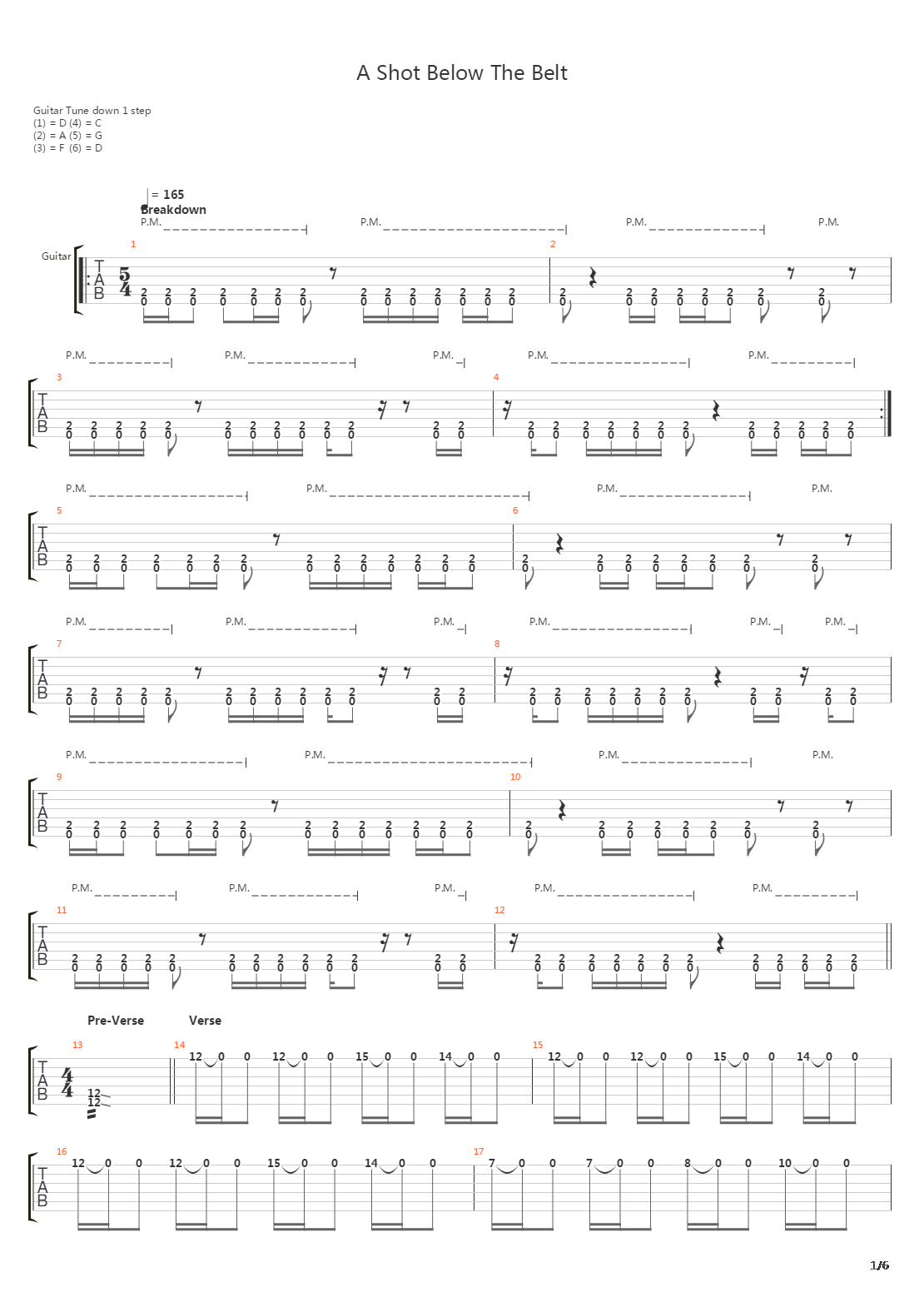 A Shot Below The Belt吉他谱
