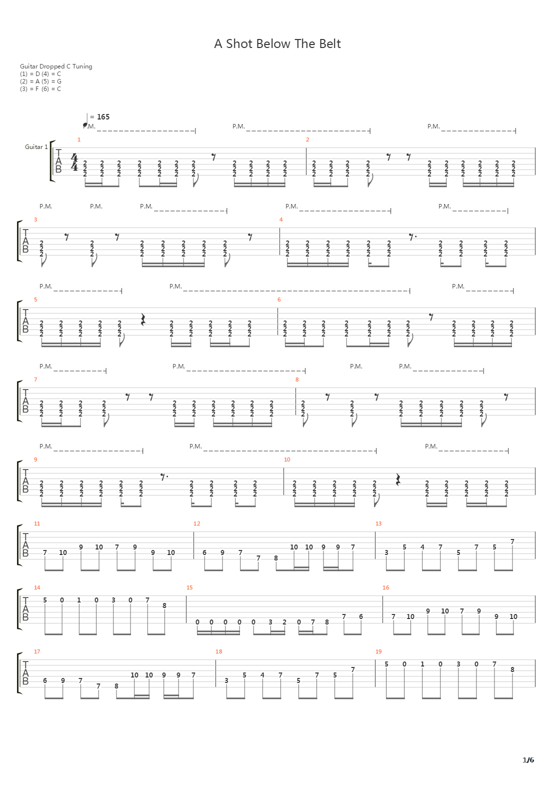 A Shot Below The Belt吉他谱
