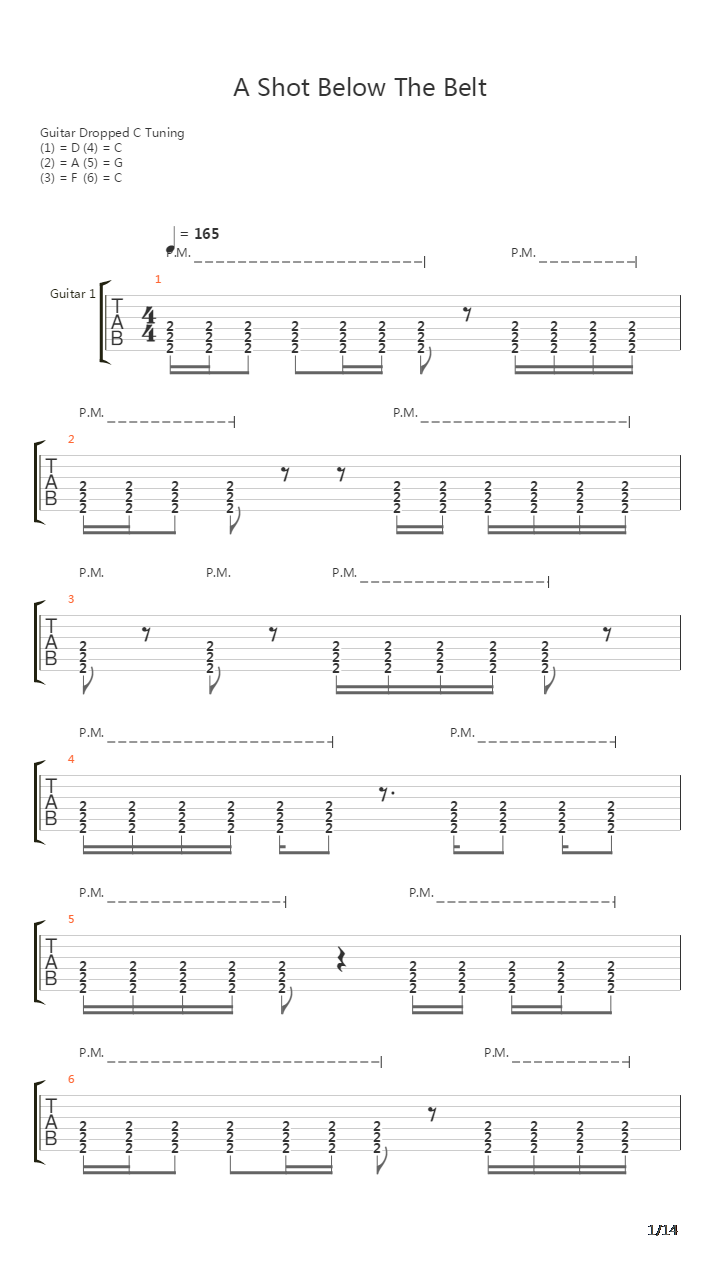 A Shot Below The Belt吉他谱