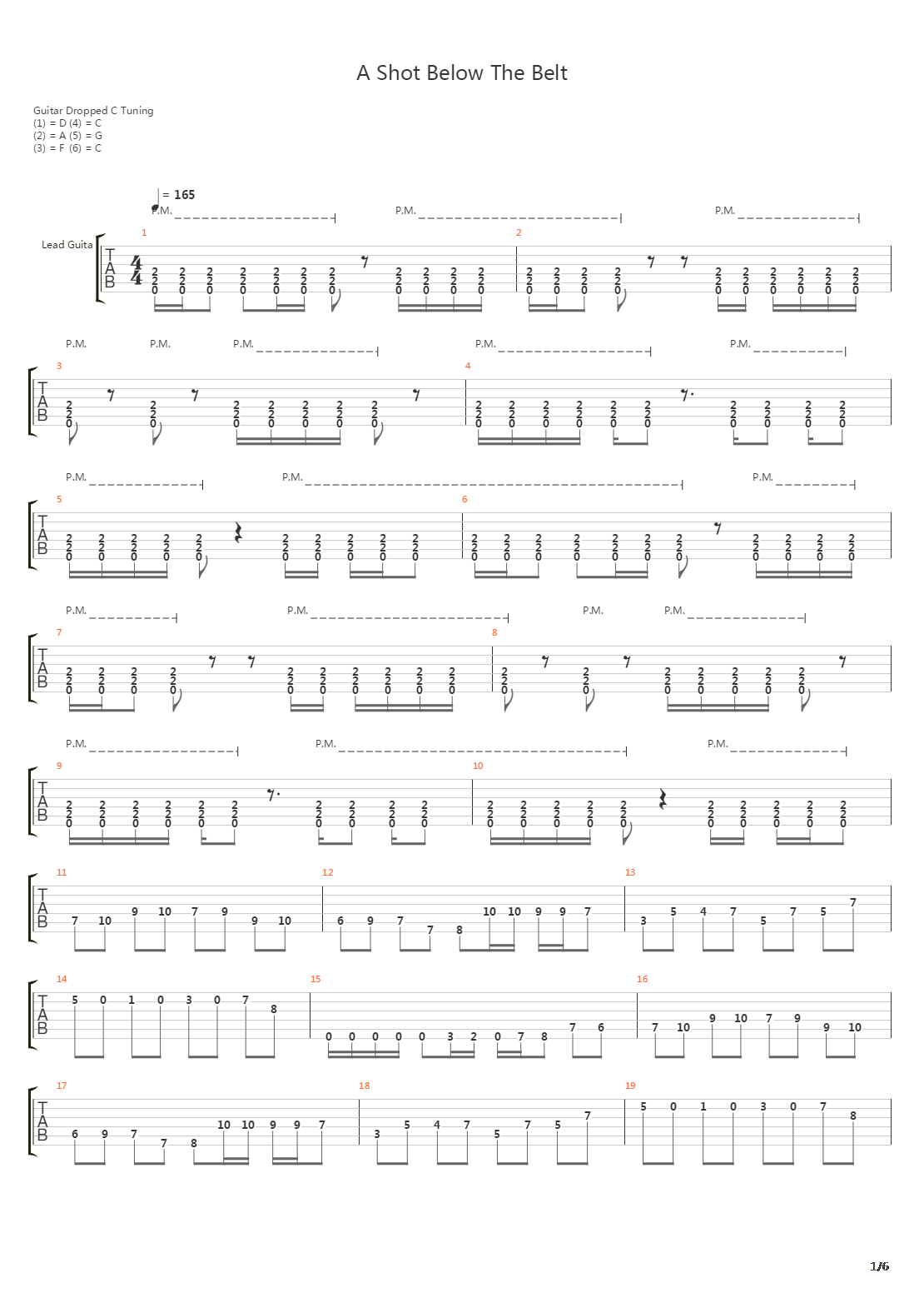 A Shot Below The Belt吉他谱