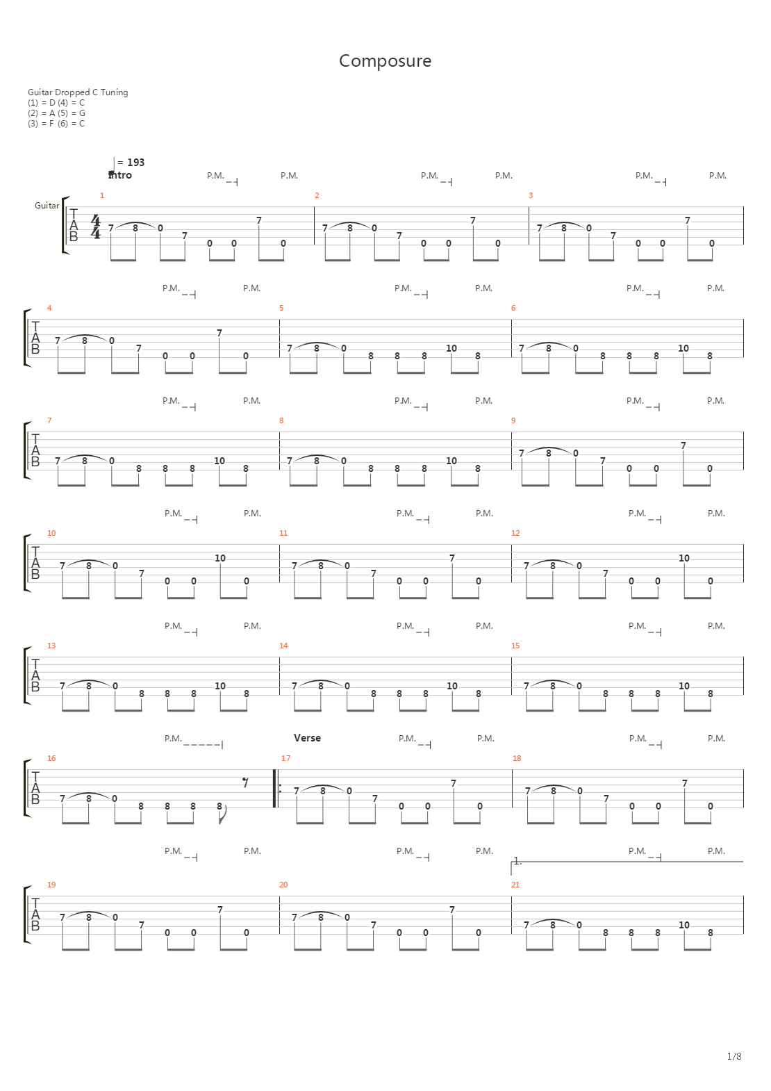 Composure吉他谱
