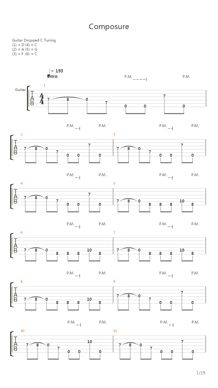 Composure吉他谱