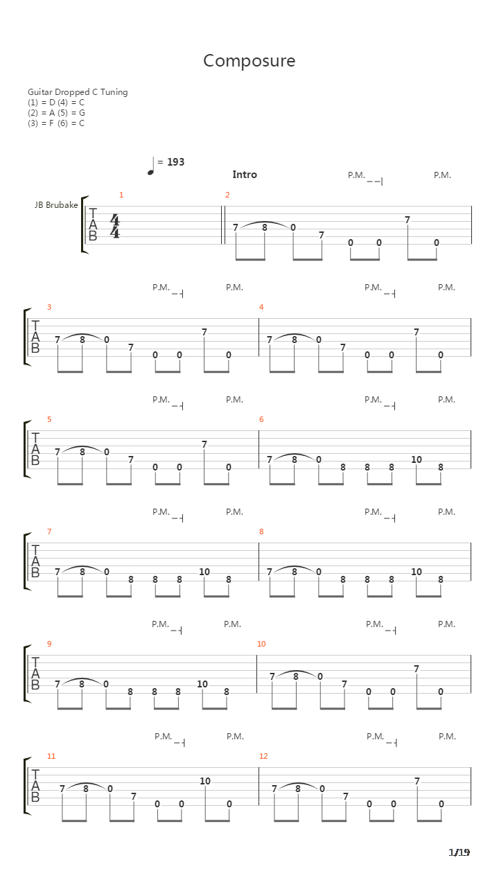 Composure吉他谱