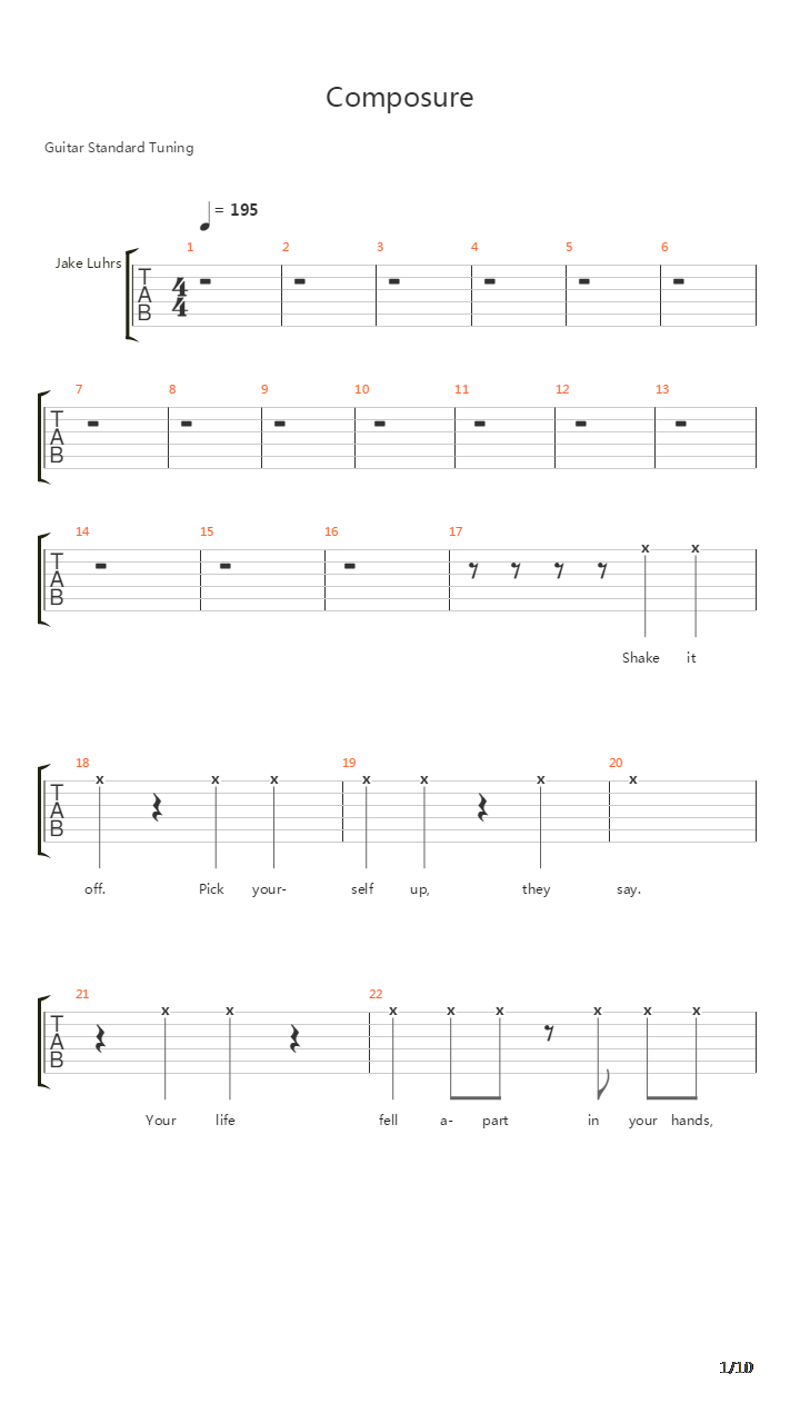 Composure吉他谱