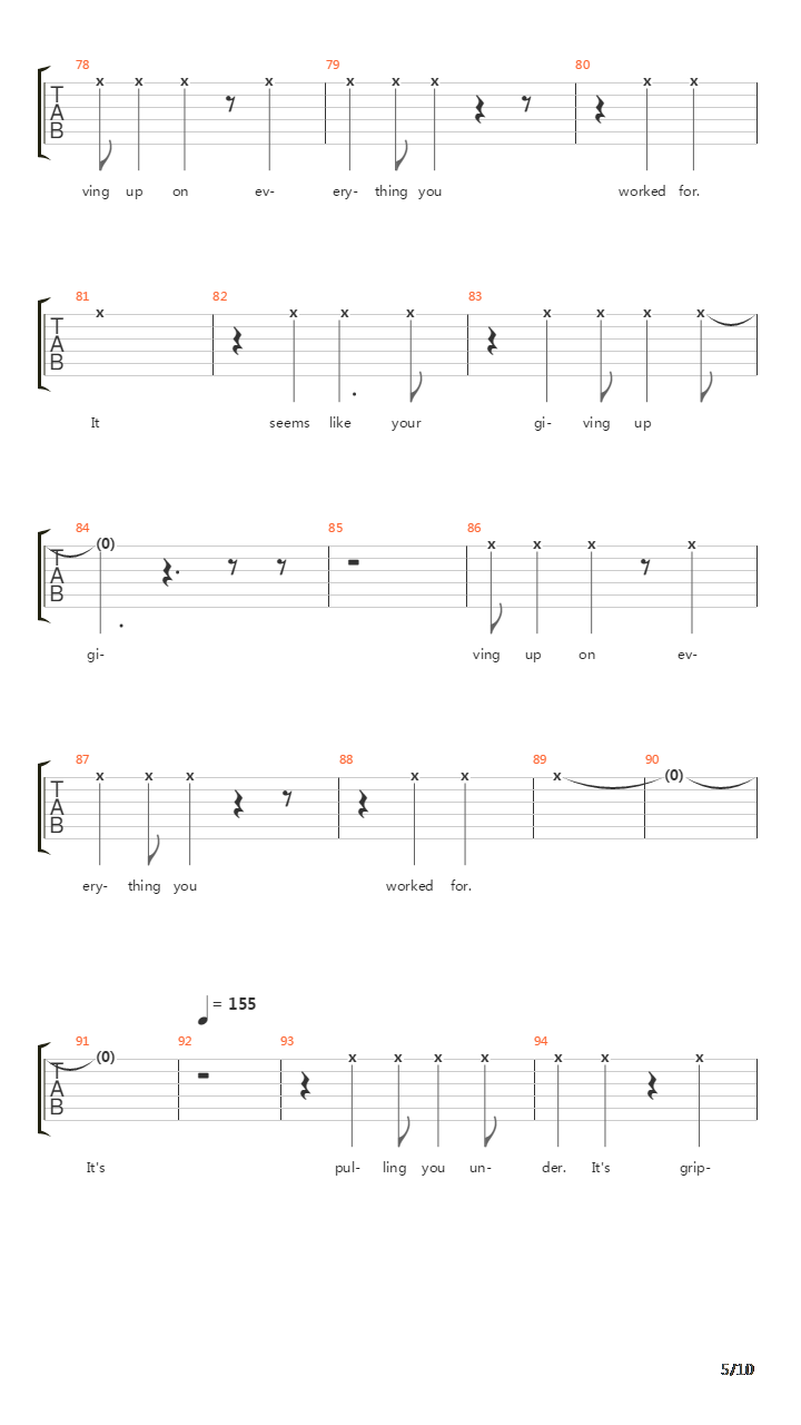 Composure吉他谱