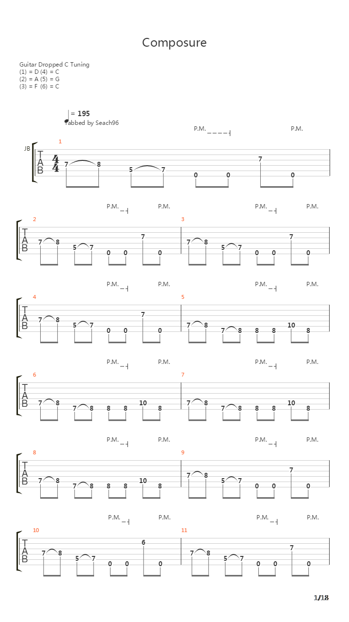 Composure吉他谱