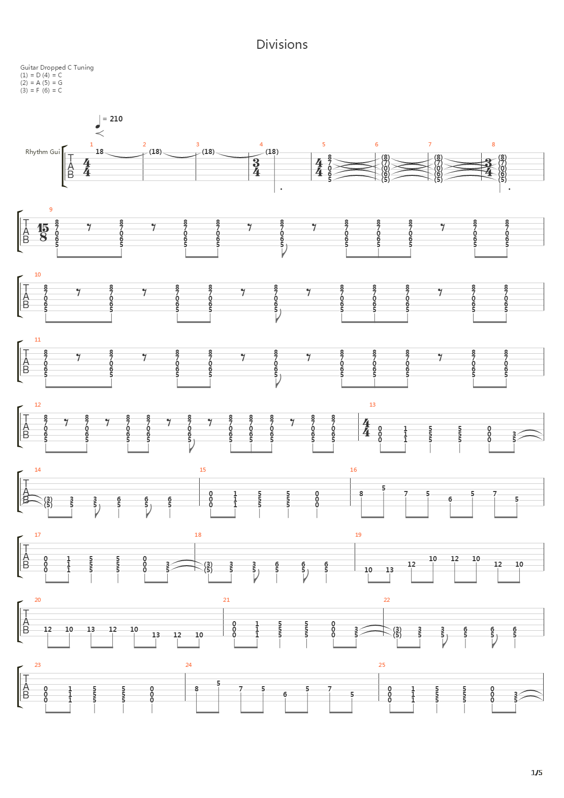 Divisions吉他谱