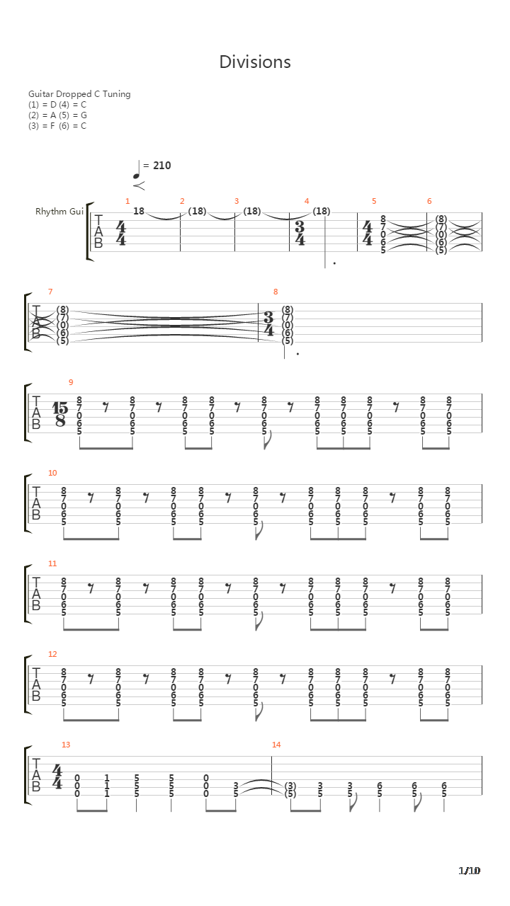 Divisions吉他谱