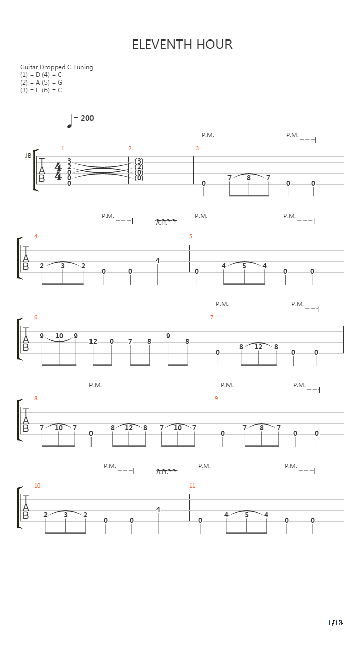 Eleventh Hour吉他谱