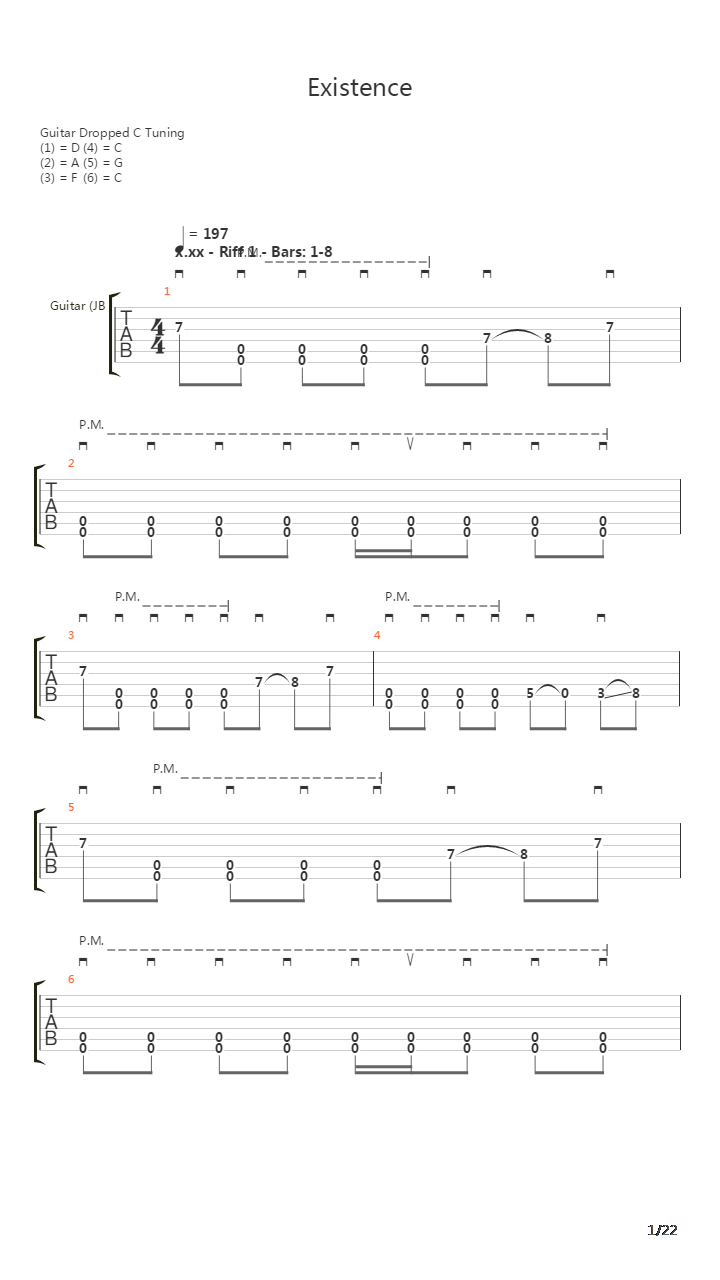 Existence吉他谱