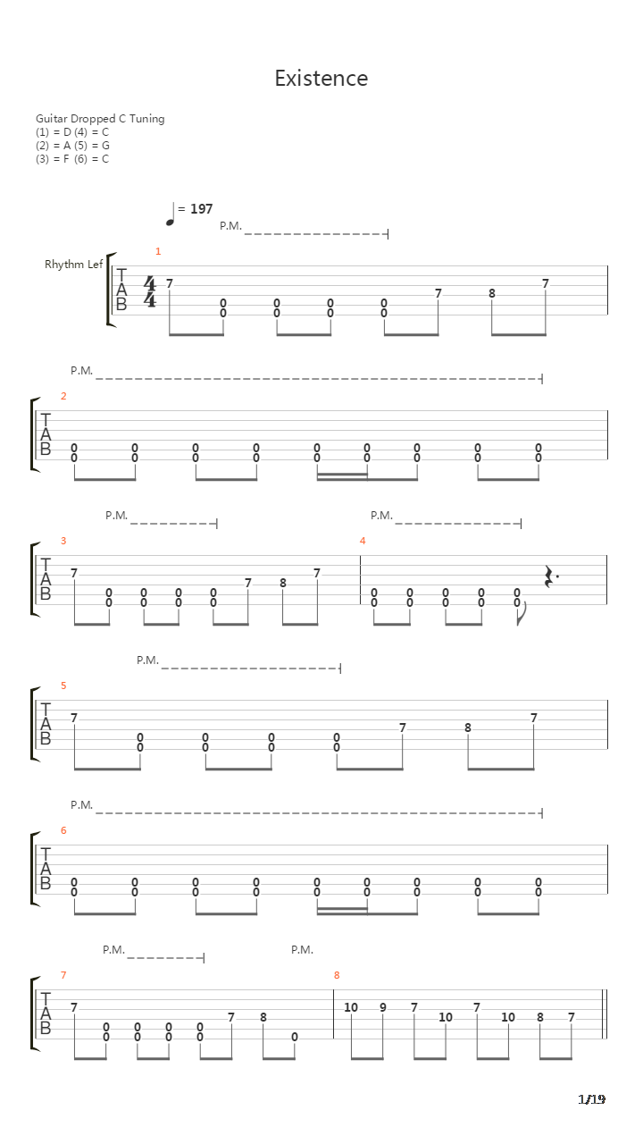 Existence吉他谱