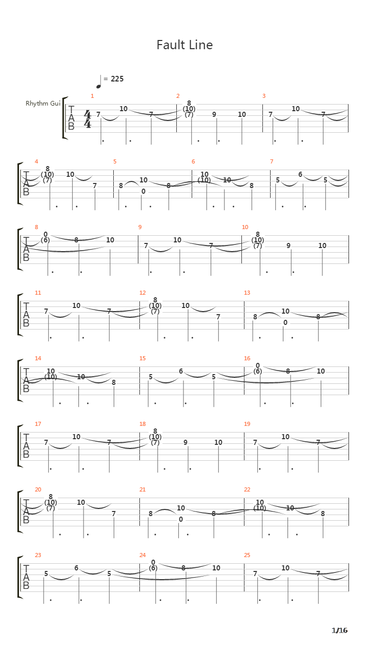 Fault Line吉他谱